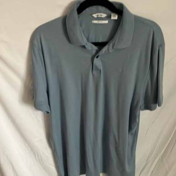 Calvin Klein: Men’s Blue Collared Liquid Touch Polo Shirt- size L - Picture 1 of 7